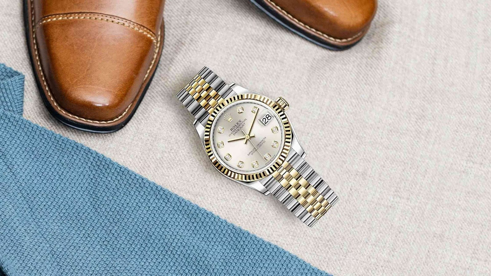 Rolex Datejust Mirror Original Silver Dial 31 mm Metal Bracelet Women's Watch (Ref. 127)