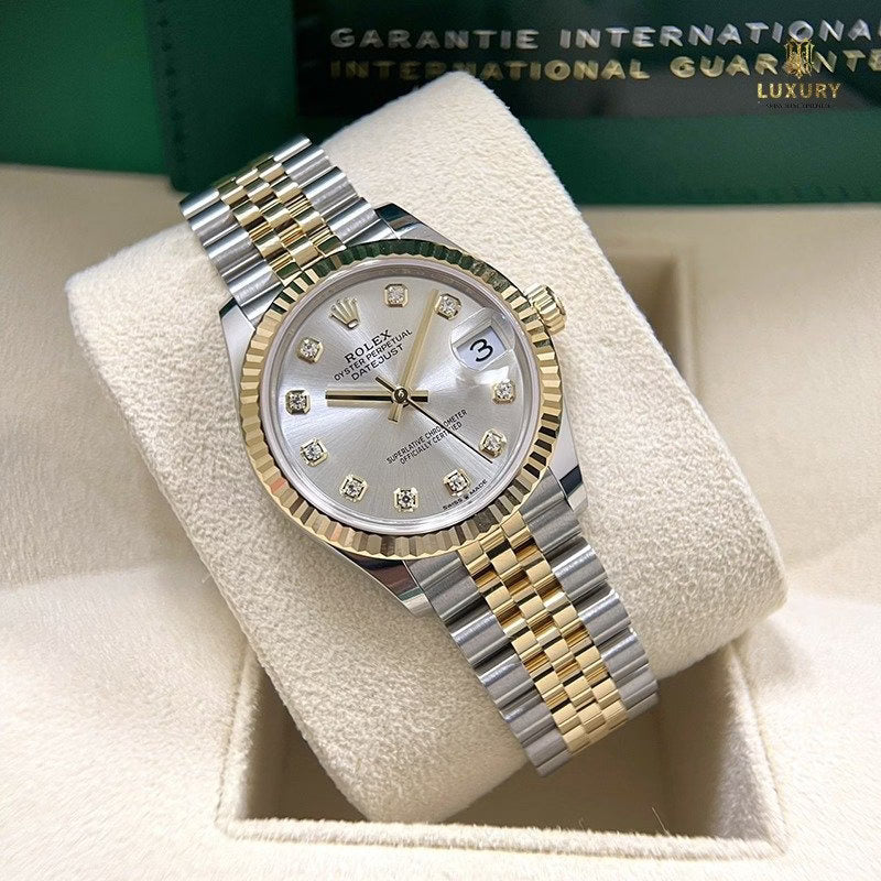 Rolex Datejust Mirror Original Silver Dial 31 mm Metal Bracelet Women's Watch (Ref. 127)