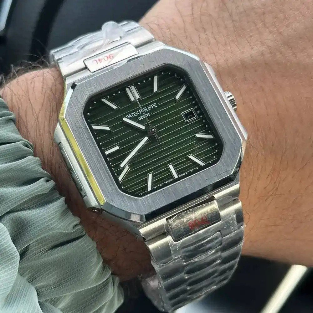 Patek Philippe Green Dial 45 mm Stainless Steel Bracelet Men's Watch
