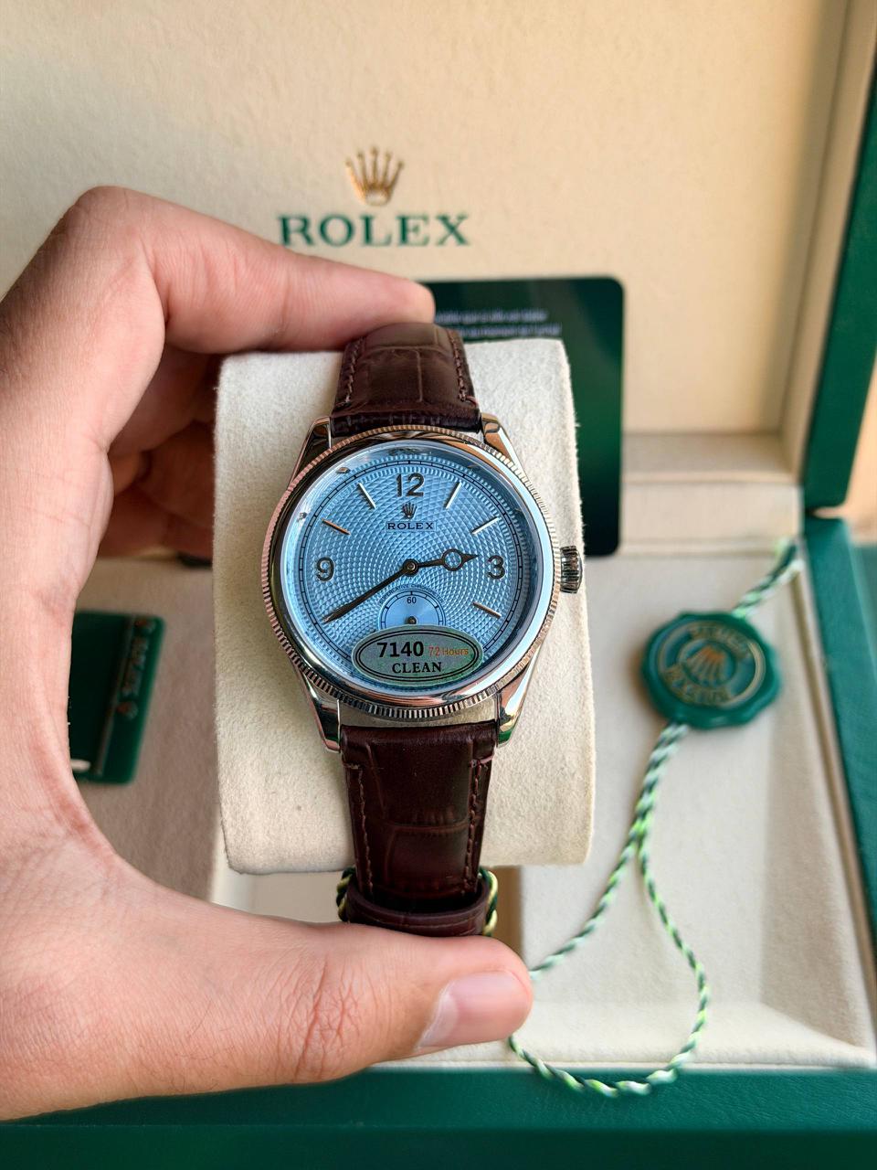 Rolex 1908 Perpetual Blue Dial Metal Bracelet Men's Watch