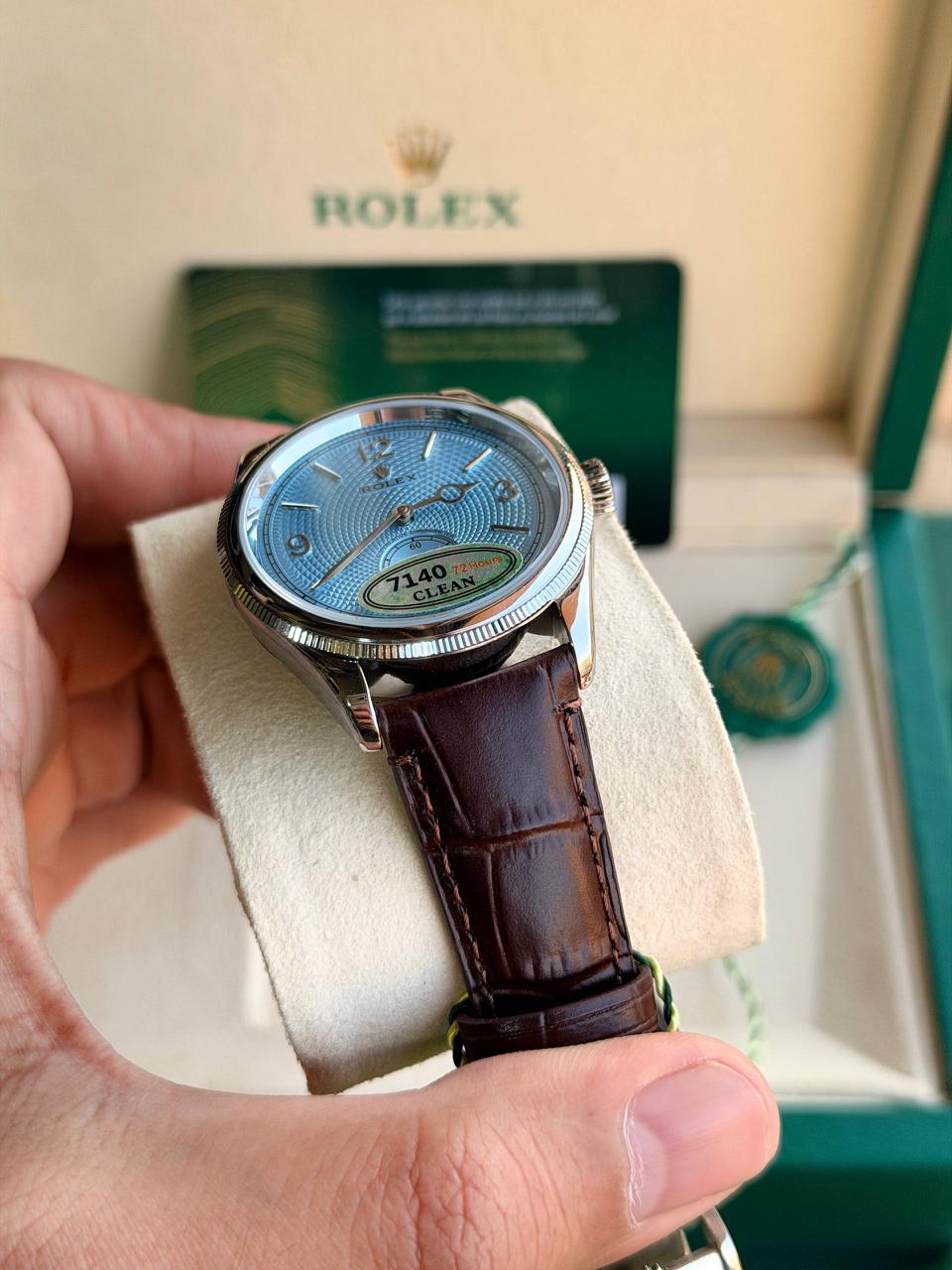 Rolex 1908 Perpetual Blue Dial Metal Bracelet Men's Watch