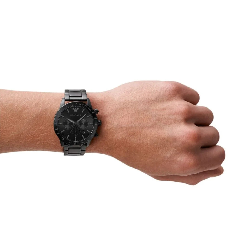 Emporio Armani Black Dial 43 mm Metal Bracelet Men's Watch AR11242