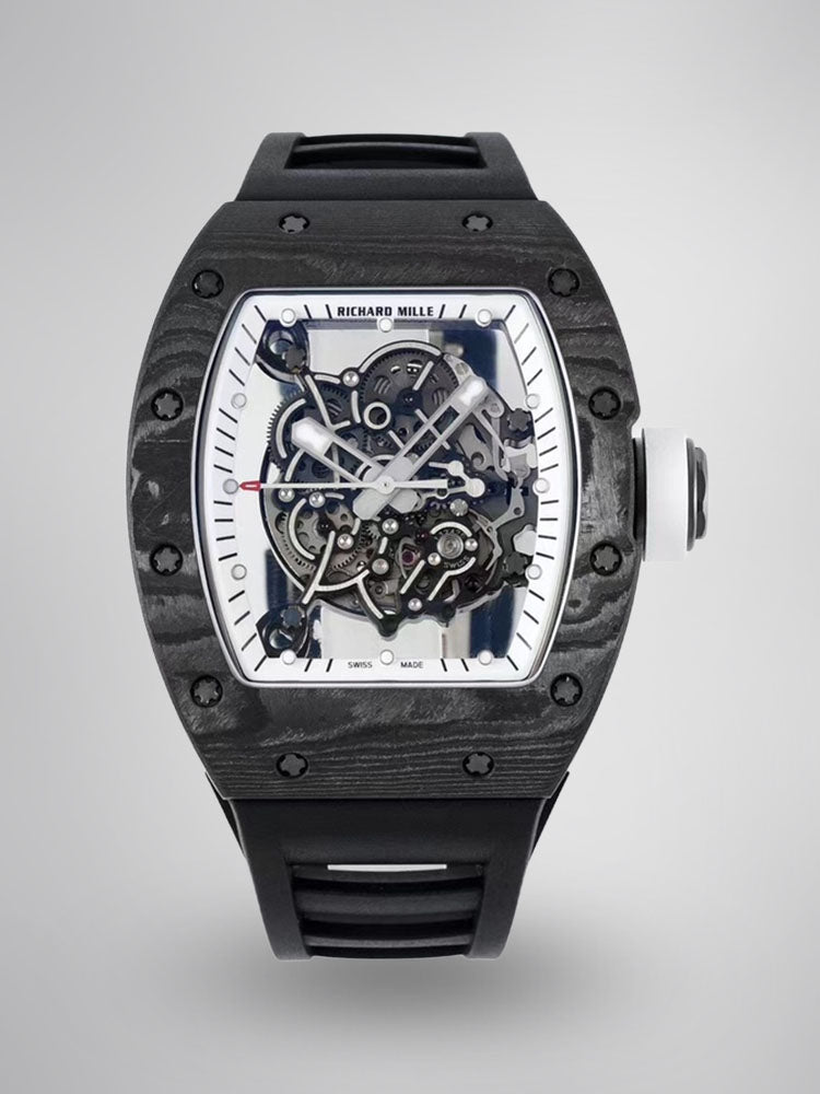 Swiss RM 055 Bubba Watson White Legend Tourbillon Skeleton 49mm NTPT Carbon Watch