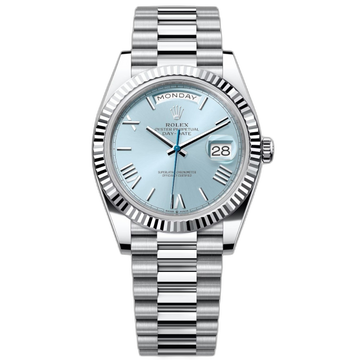 Rolex Day-Date Blue Dial 41 mm Metal Bracelet Men's Watch (Ref. 117)