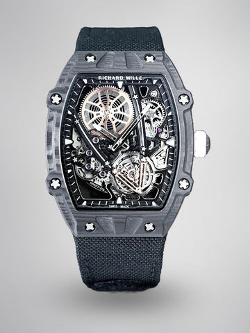 Richard Mille RM 27-05 Rafael Nadal Flying Tourbillon Super Clone Swiss Movement Carbon Fiber Case Watch