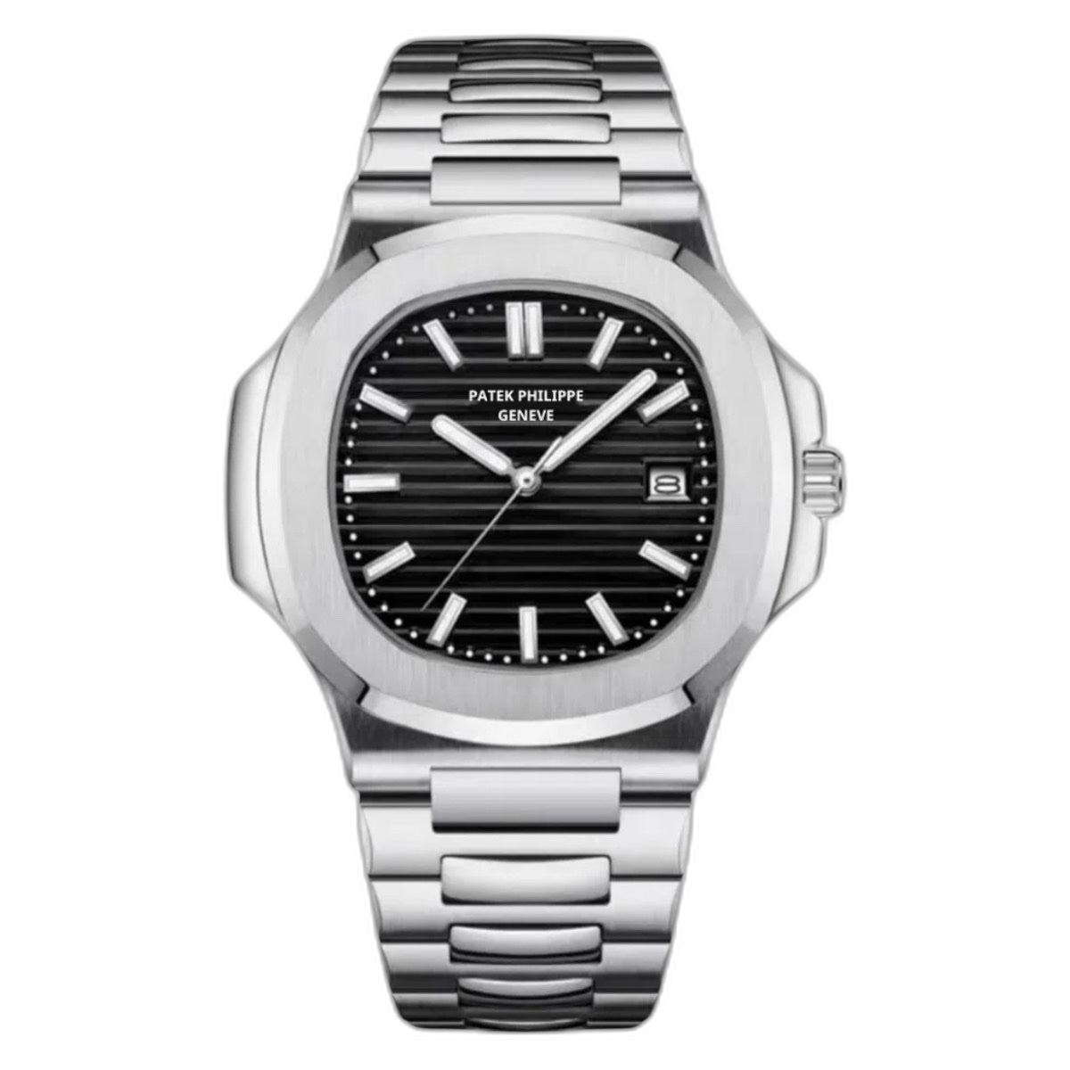 Patek Philippe Nautilus Black Dial 41 mm Stainless Steel Bracelet Men's Watch (Ref. V1)