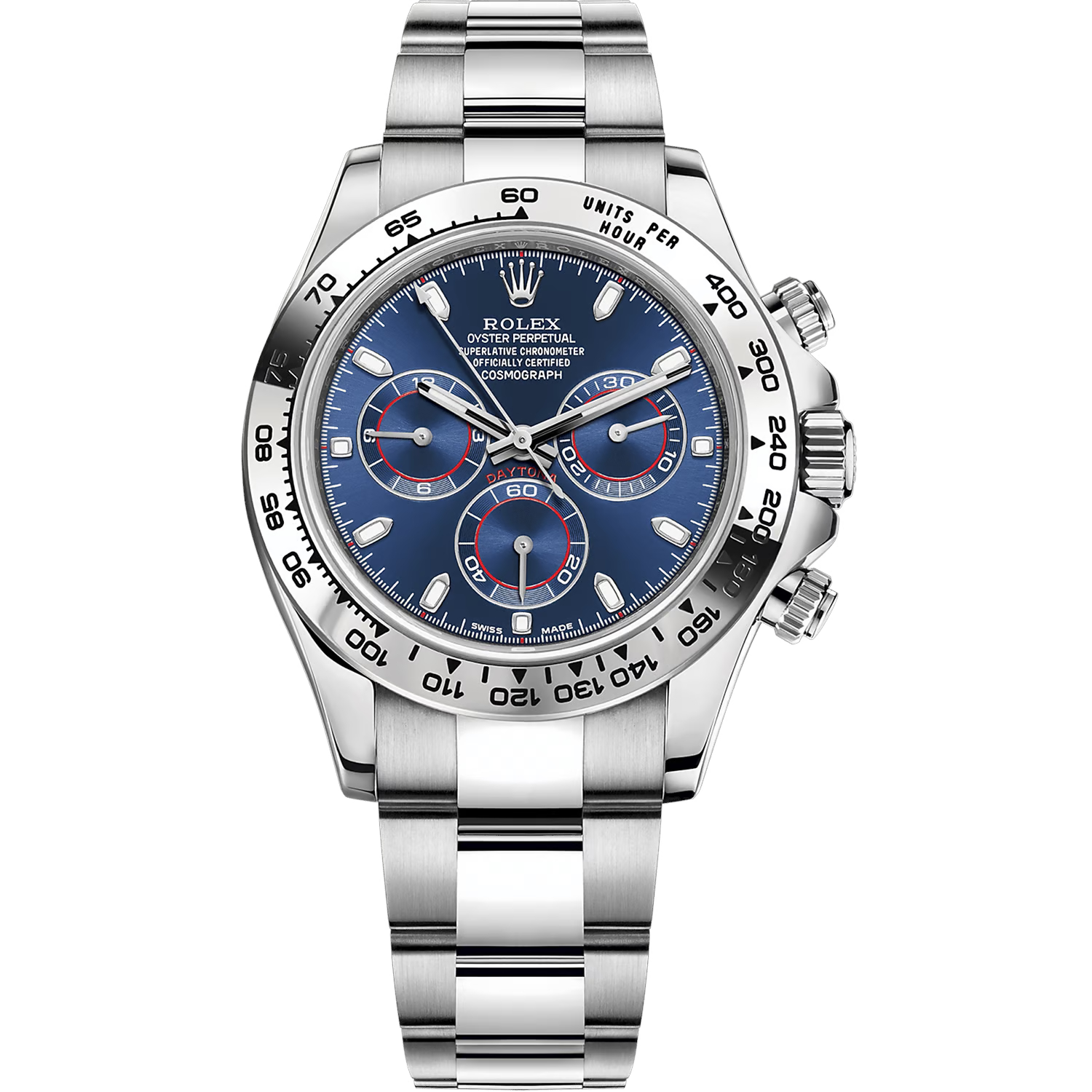 Rolex Daytona Blue Dial Metal Bracelet Men's Watch