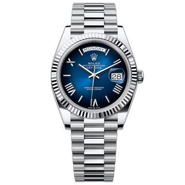 Rolex Day-Date Blue Dial 41 mm Metal Bracelet Men's Watch (Ref. 040)