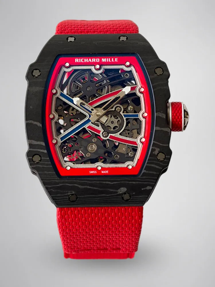 UMI RM 67-02 Sebastien Ogier Black Forged Carbon Red Fabric Strap Replica Watch