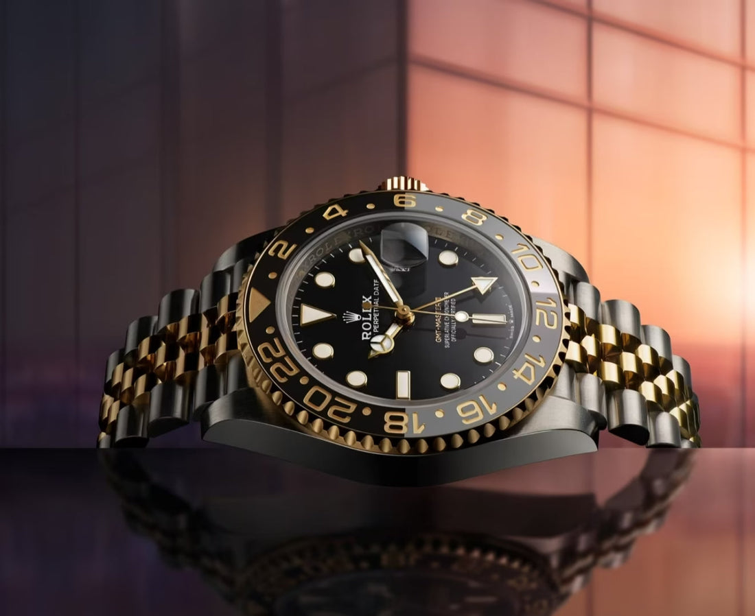 Rolex GMT-Master II Black Dial Metal Bracelet Men's Watch (Ref. 022)