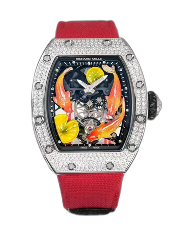 Richard Mille RM S10 Koi Tourbillon Replica – Swiss Movement, Diamond-Set Case, and AAA Quality for the Ultimate Luxury Experience