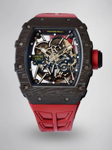 UMI Richard Mille RM 35-02 Rafael Nadal Carbon TPT Super Clone Watch - Red Strap