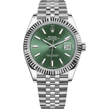 Rolex Datejust Green Dial 41 mm Metal Bracelet Men's Watch