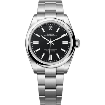 Rolex Perpetual Black Dial 41 mm Metal Bracelet Men's Watch