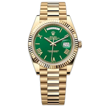 Rolex Day-Date Green Dial 41 mm Metal Bracelet Watch