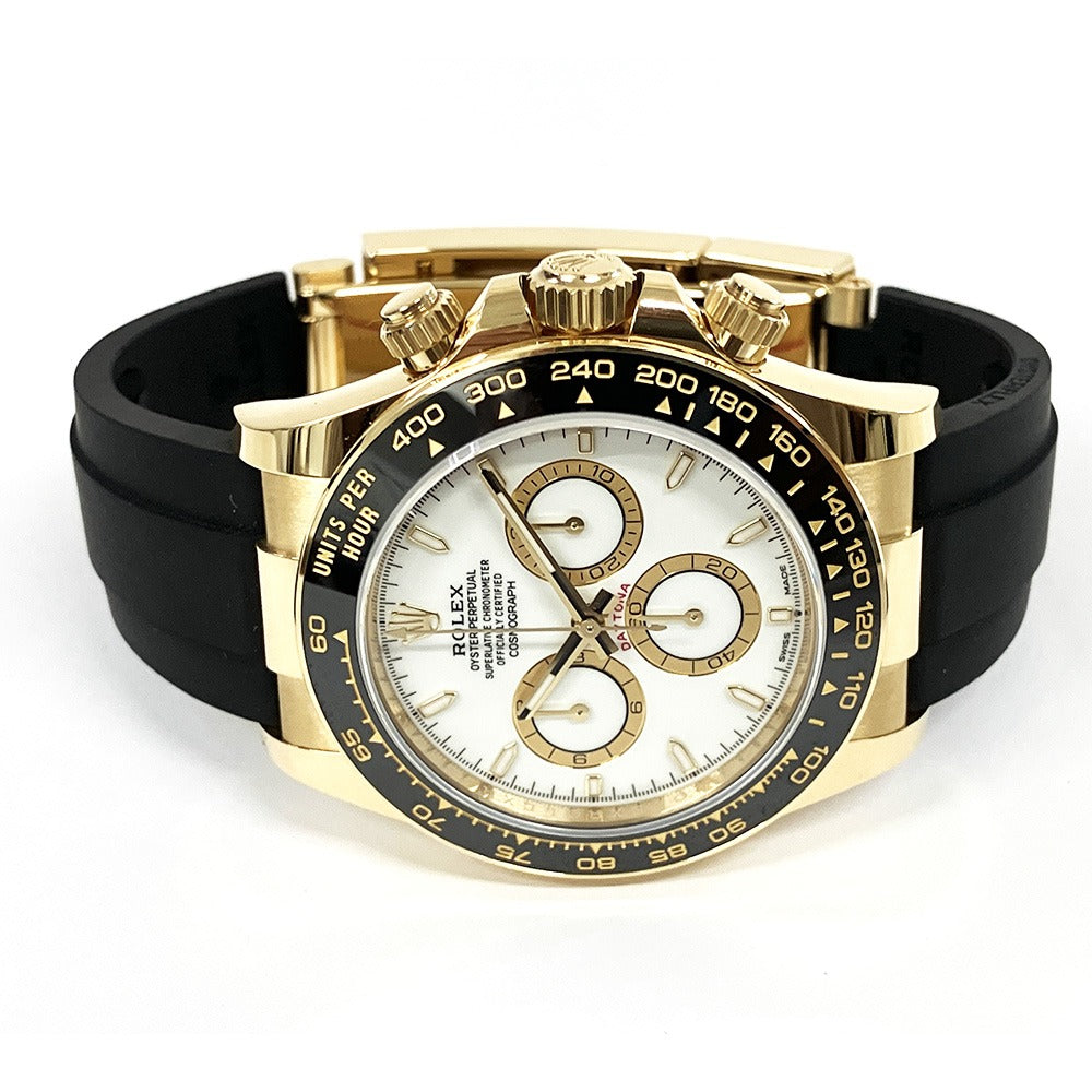 Rolex Daytona White Dial Rubber Strap Men's Watch