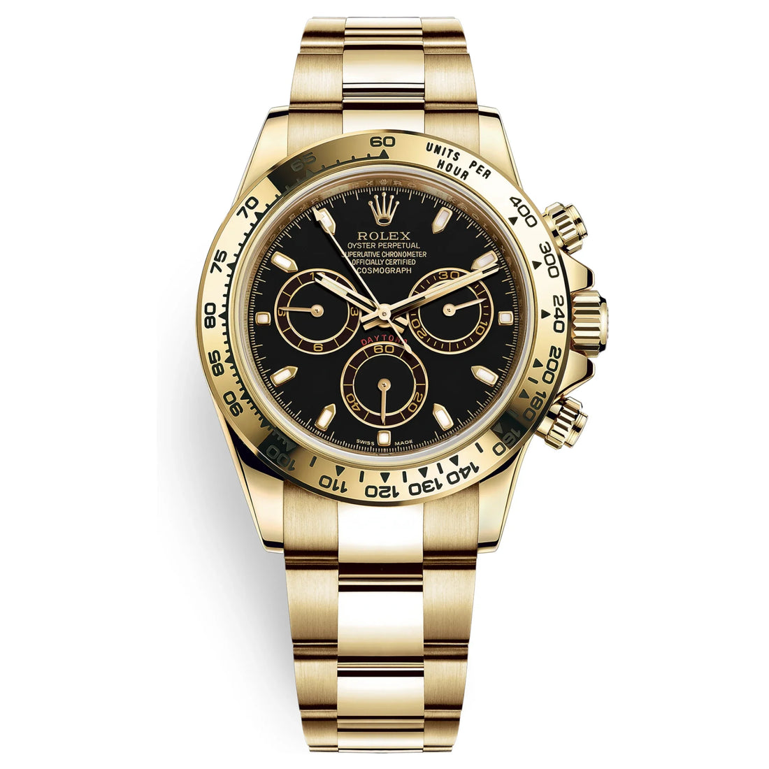 Rolex Daytona Black Dial 43 mm Metal Bracelet Men's Watch (Ref. 097)