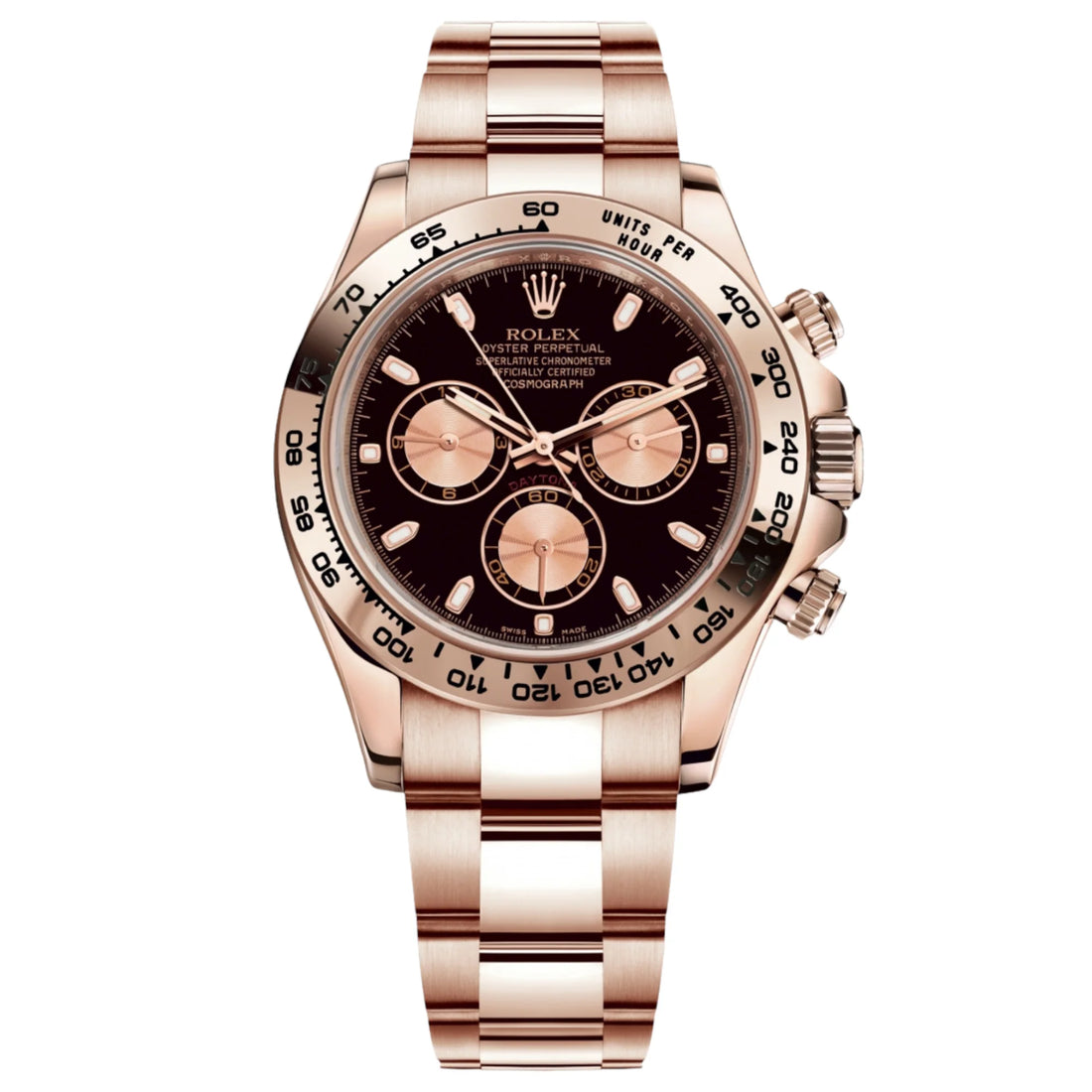 Rolex Daytona Black Dial 43 mm Metal Bracelet Men's Watch (Ref. 033)