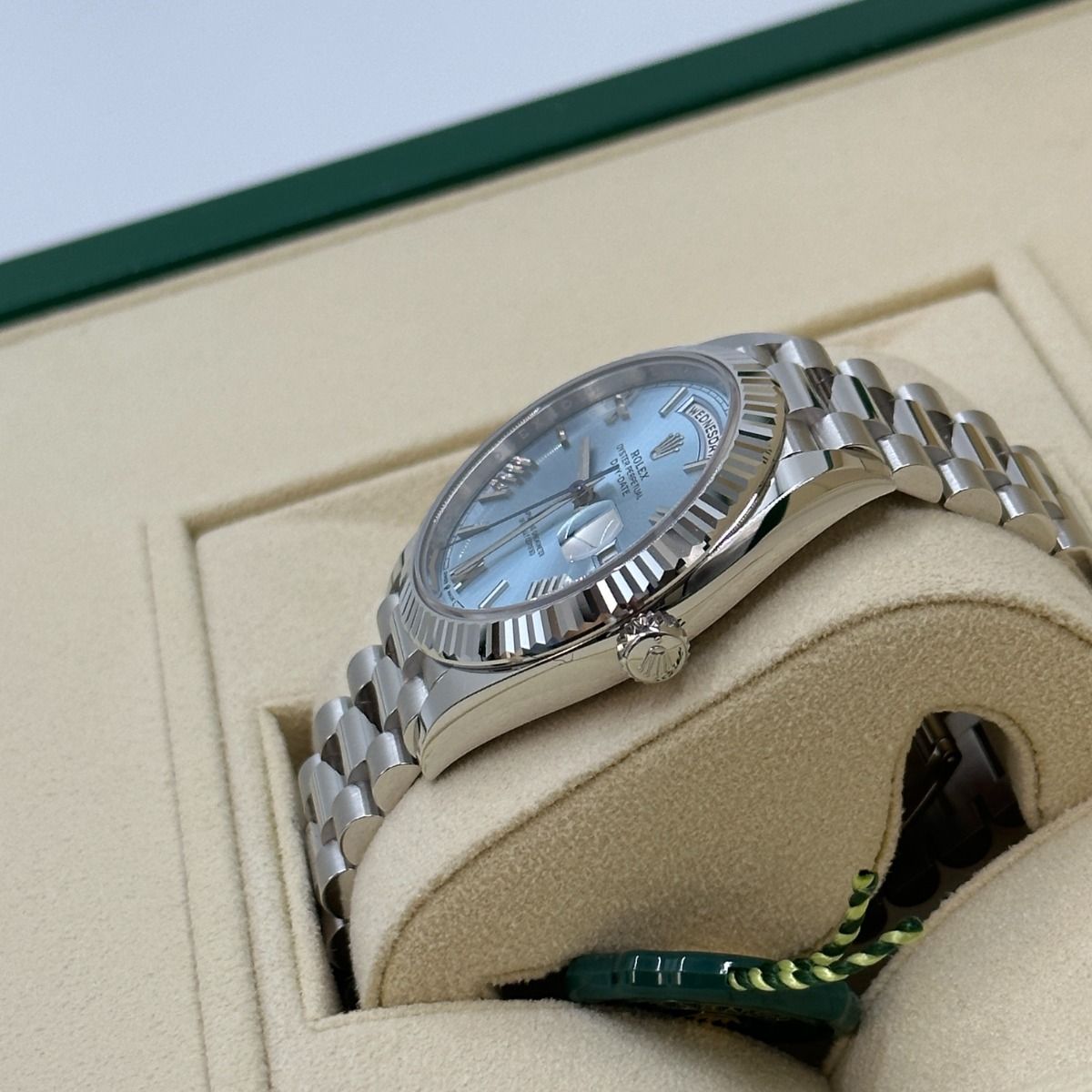 Rolex Day-Date Blue Dial 41 mm Metal Bracelet Men's Watch (Ref. 117)