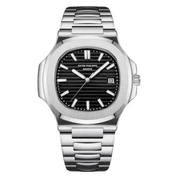 Patek Philippe Nautilus Black Dial 41 mm Stainless Steel Bracelet Men's Watch (Ref. V1)
