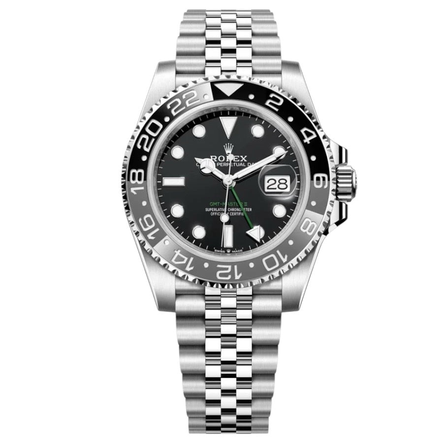 Rolex GMT-Master II Black Dial Metal Bracelet Men's Watch (Ref. 011)