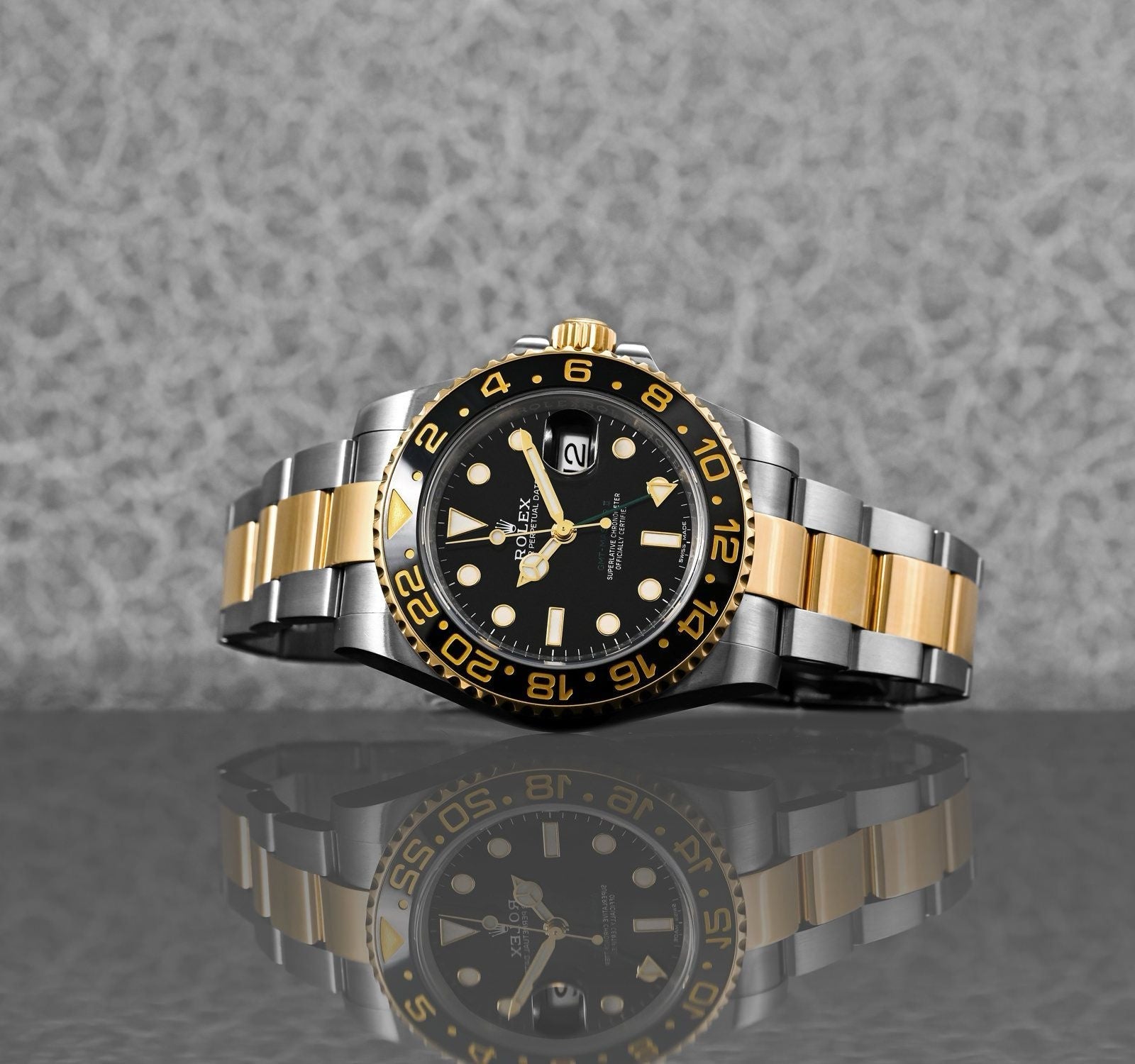 Rolex GMT-Master II Black Dial Metal Bracelet Men's Watch (Ref. 087)