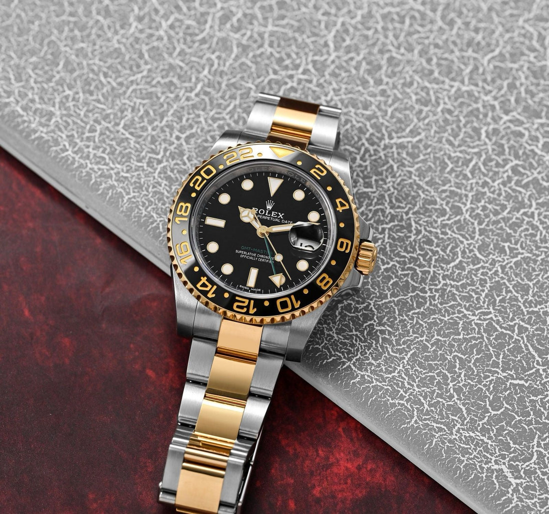 Rolex GMT-Master II Black Dial Metal Bracelet Men's Watch (Ref. 087)
