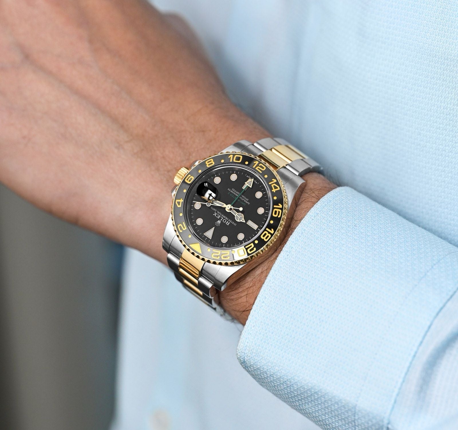 Rolex GMT-Master II Black Dial Metal Bracelet Men's Watch (Ref. 087)