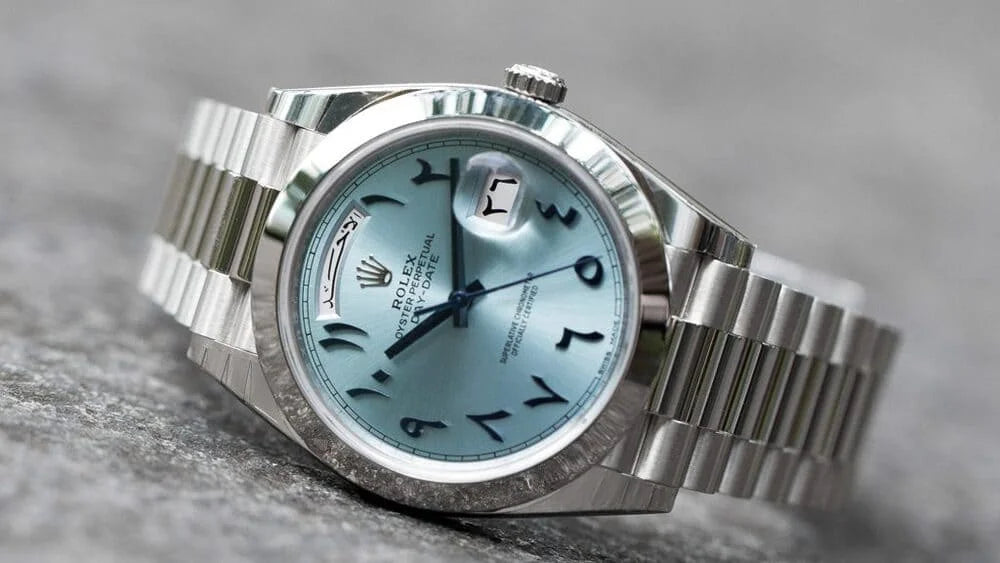 Rolex Arabic Numerals Day-Date 36 mm Metal Bracelet Watch