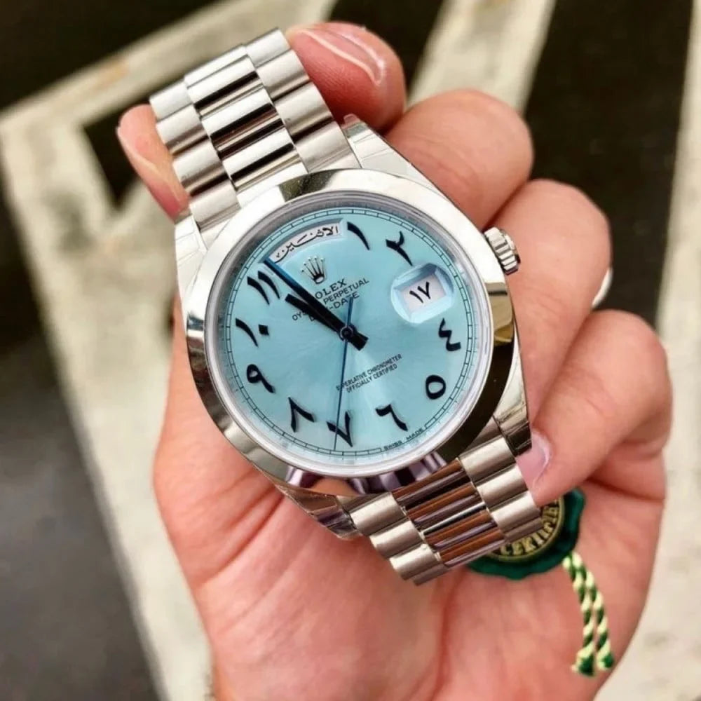 Rolex Arabic Numerals Day-Date 36 mm Metal Bracelet Watch