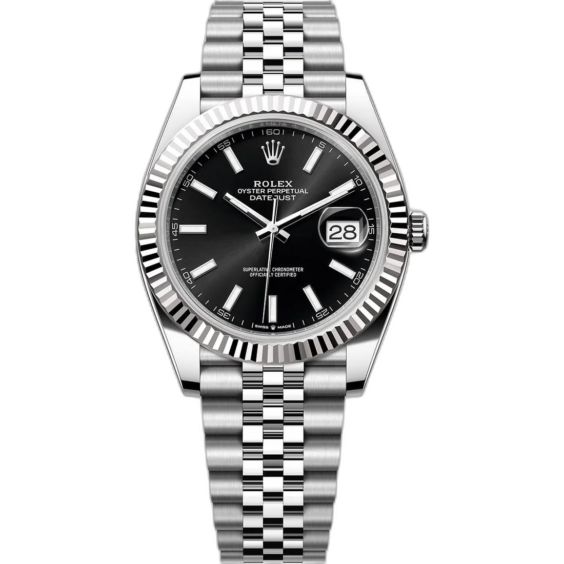 Rolex Datejust Black Dial 41 mm Metal Bracelet Men's Watch (Ref. 031)