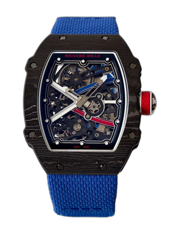 UMI Richard Mille RM 67-02 Automatic Carbon TPT Case Blue Elastic Fabric Strap Replica Watch