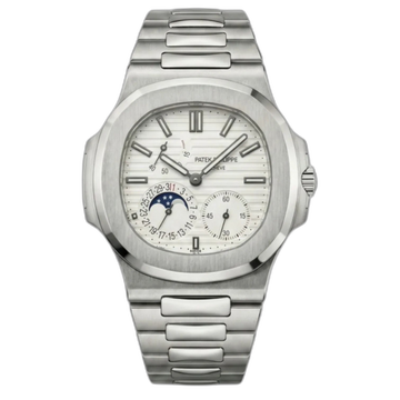 Patek Philippe Nautilus White Dial 41 mm Rubber Strap Men's Watch
