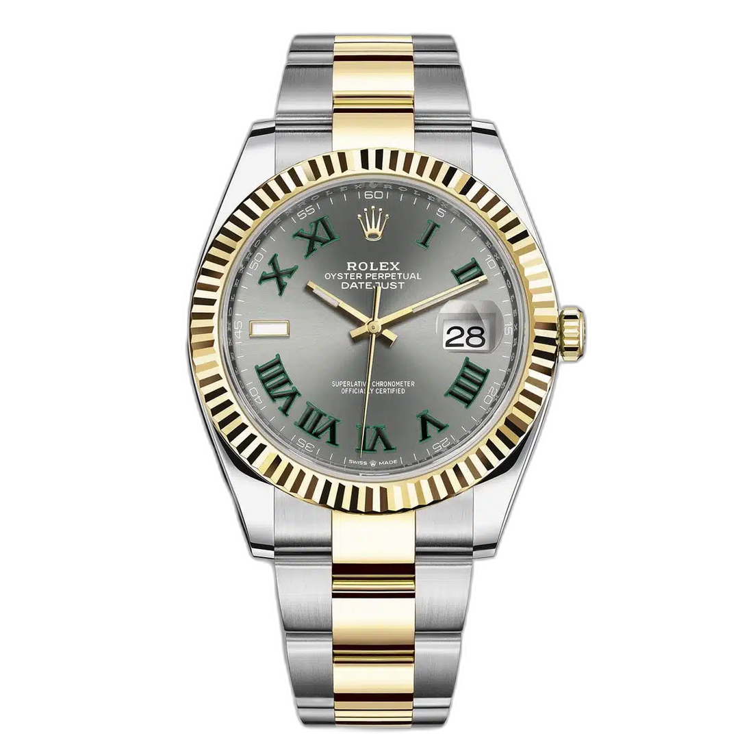 Rolex Datejust Gray Dial 41 mm Metal Bracelet Men's Watch (Ref. 019)