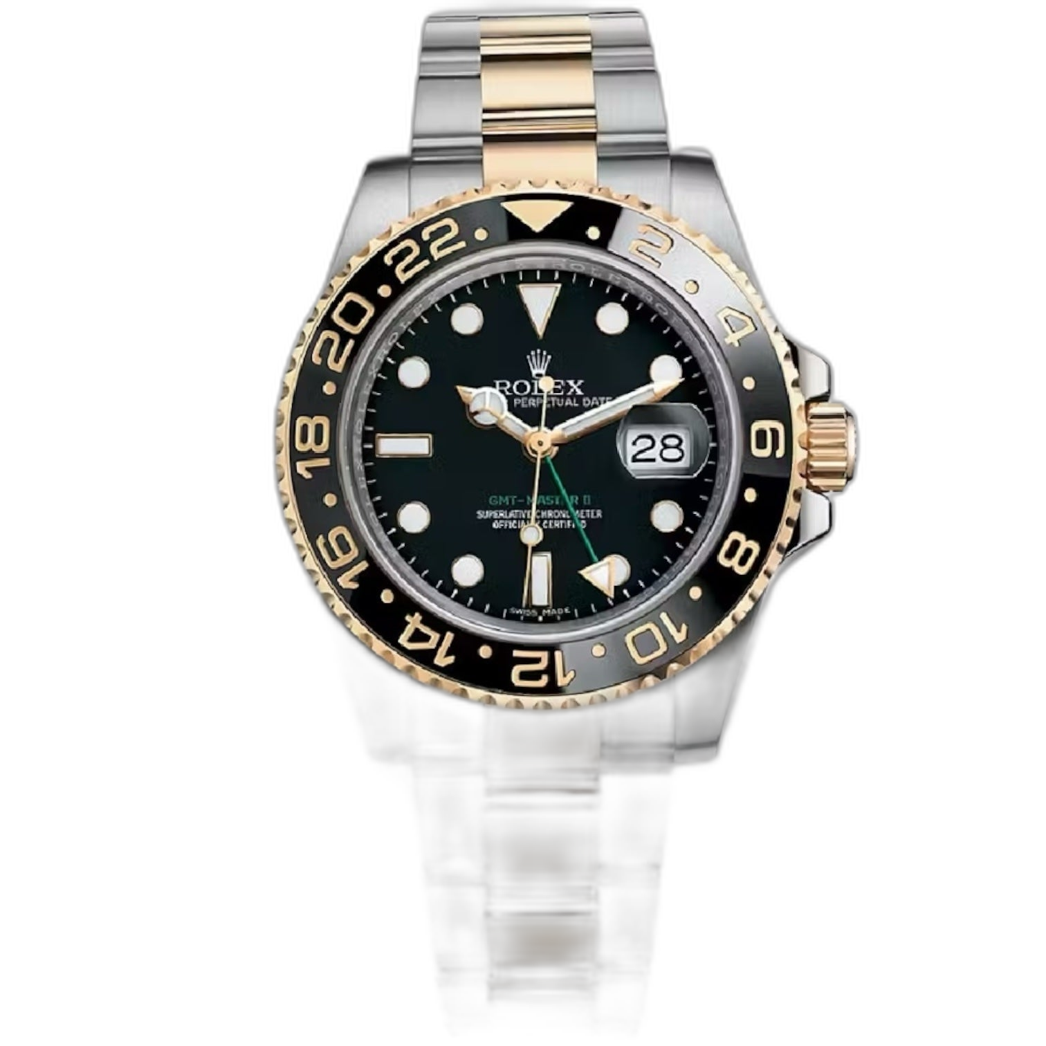Rolex GMT-Master II Black Dial Metal Bracelet Men's Watch (Ref. 087)