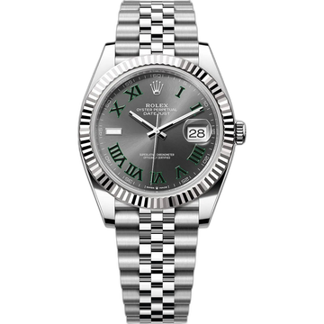 Rolex Datejust Gray Dial 41 mm Metal Bracelet Men's Watch (Ref. 025)