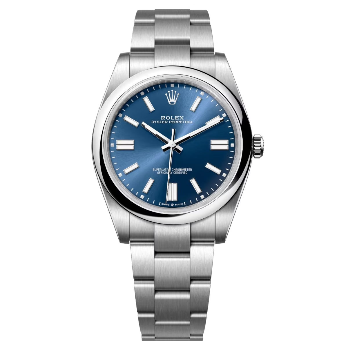 Rolex Perpetual Blue Dial 41 mm Metal Bracelet Men's Watch