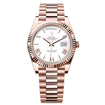 Rolex Day-Date White Dial 41 mm Metal Bracelet Men's Watch