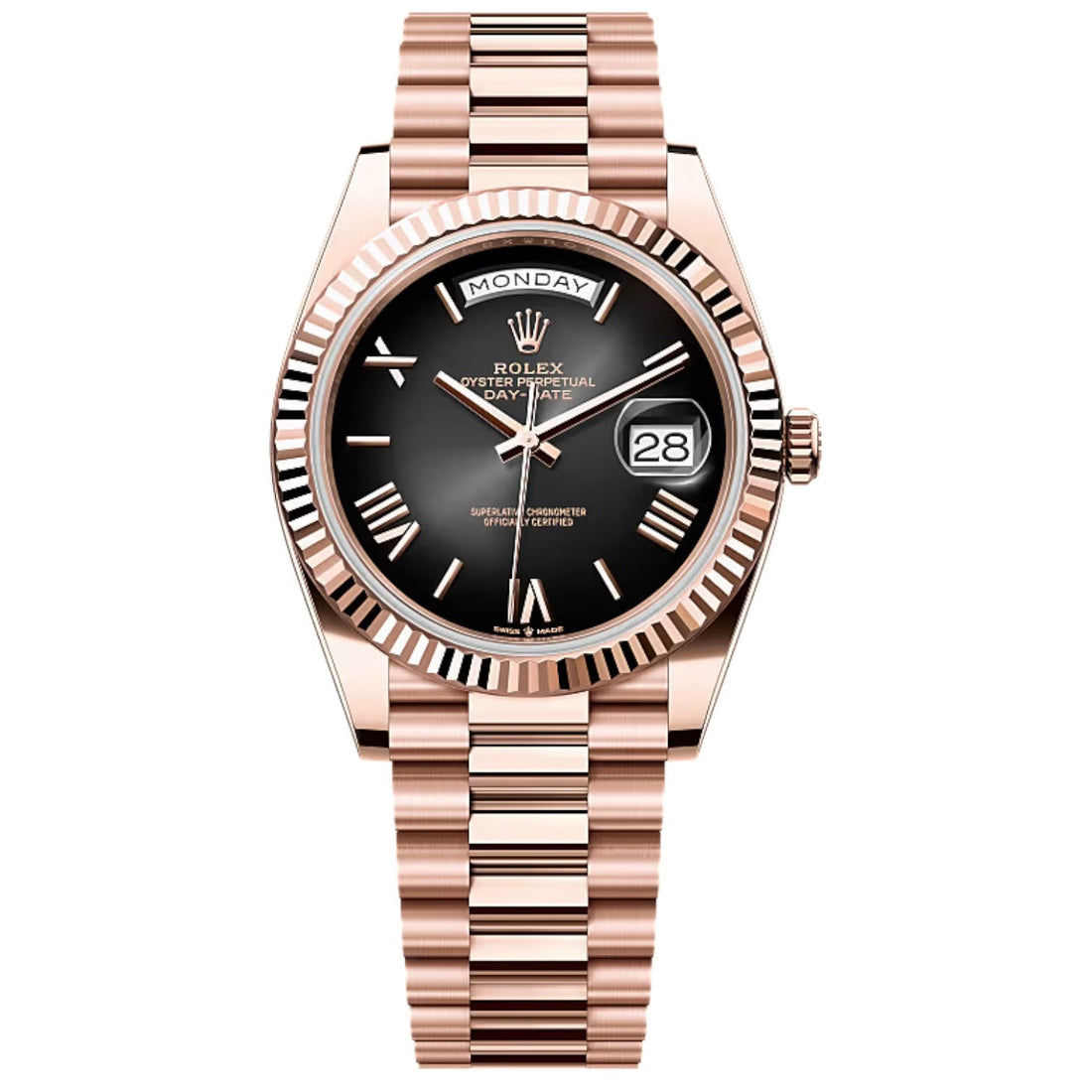 Rolex Day-Date Brown Dial 41 mm Metal Bracelet Men's Watch