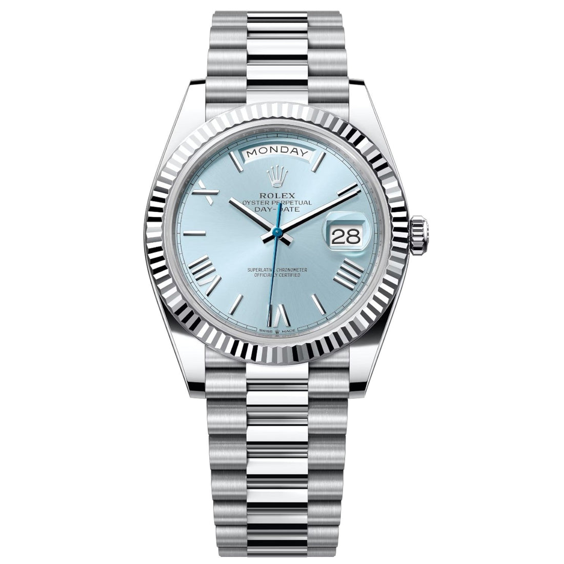 Rolex Day-Date Blue Dial 41 mm Metal Bracelet Men's Watch (Ref. 117)