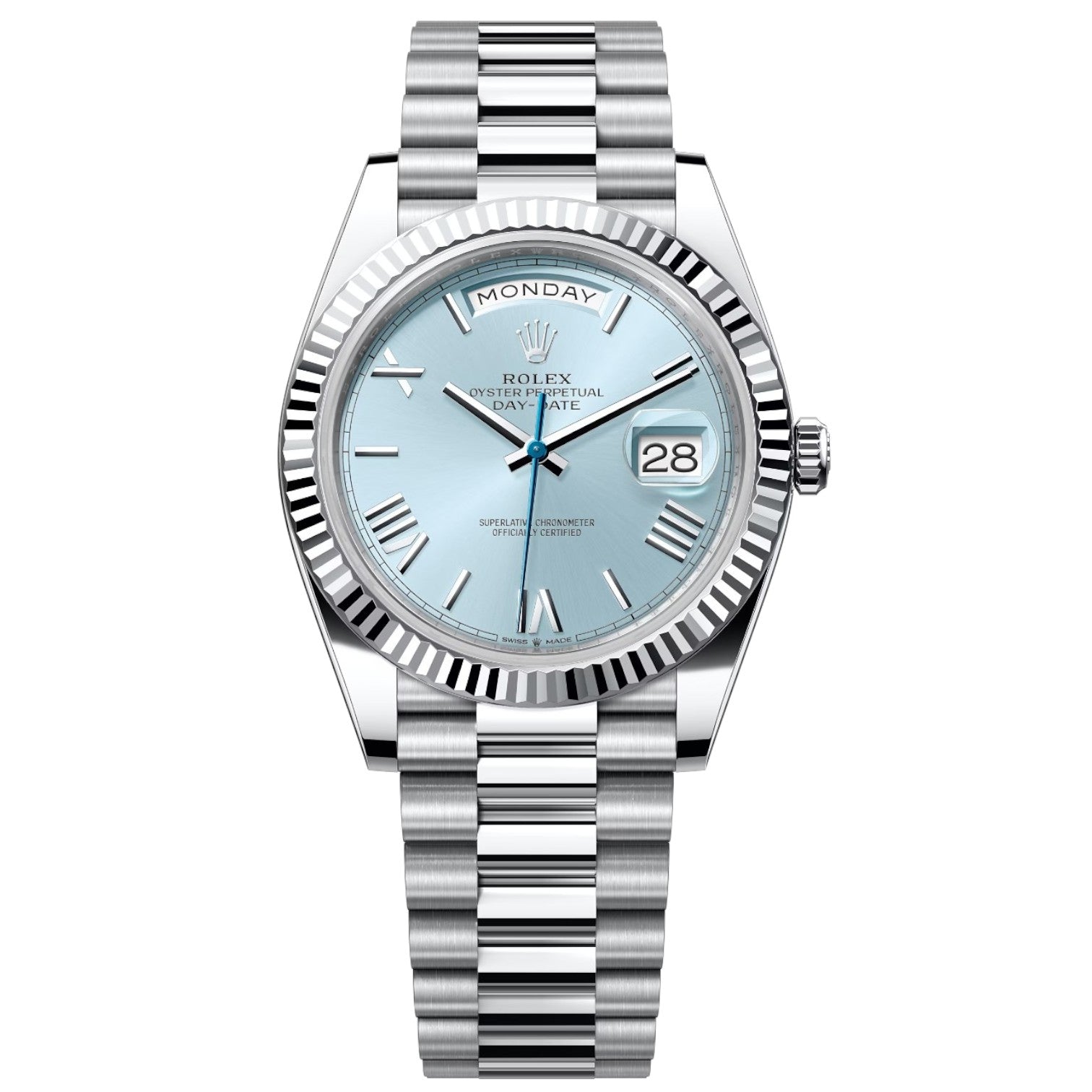 Rolex Day-Date Blue Dial 41 mm Metal Bracelet Men's Watch (Ref. 117)