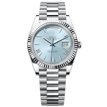 Rolex Day-Date Blue Dial 41 mm Metal Bracelet Men's Watch (Ref. 117)