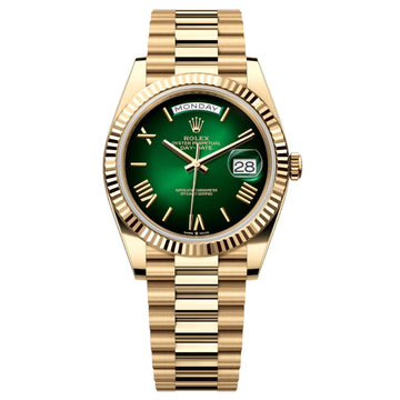Rolex Day-Date Green Dial 41 mm Metal Bracelet Men's Watch (Ref. 013)