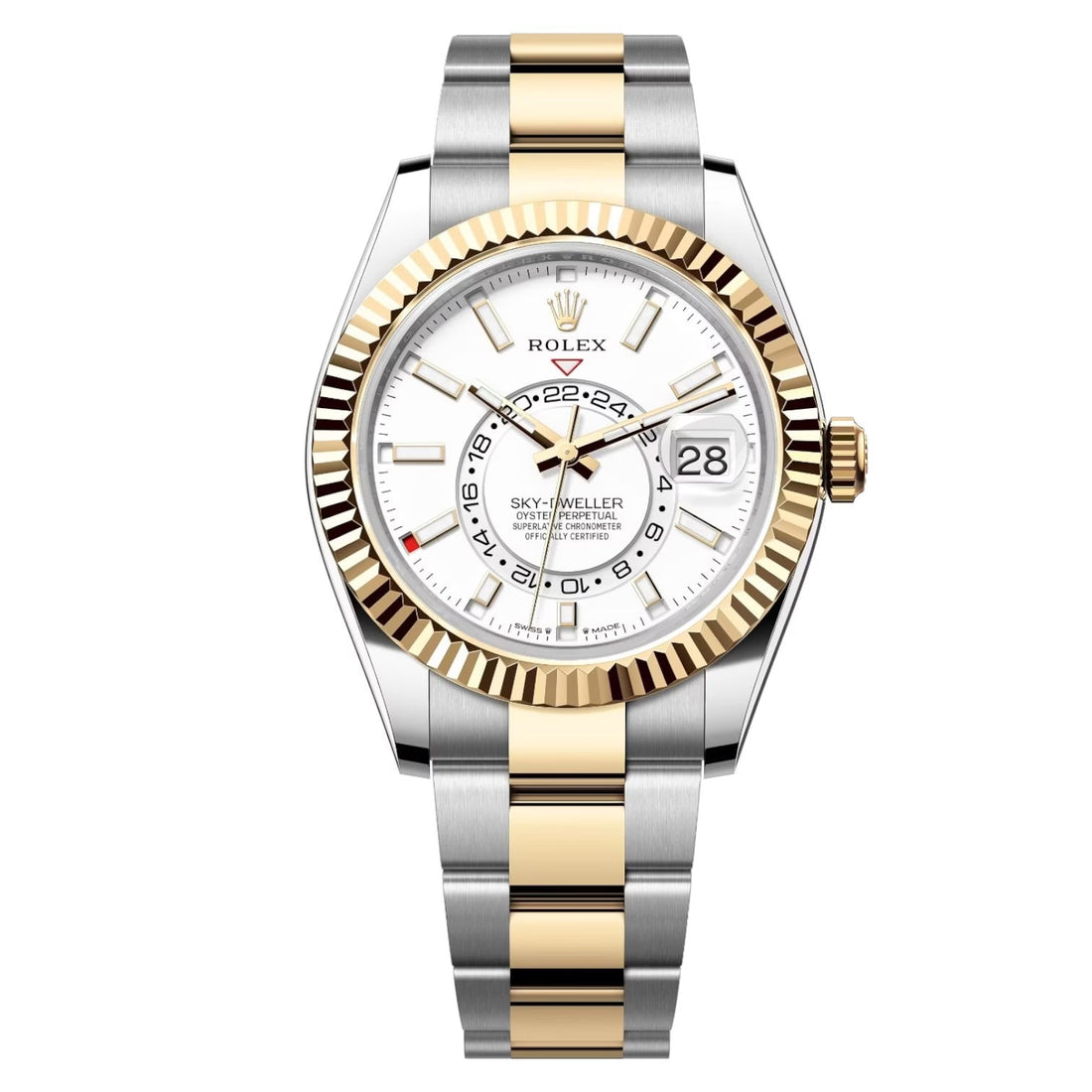 Rolex Sky-Dweller White Dial 43 mm Metal Bracelet Men's Watch (Ref. 049)