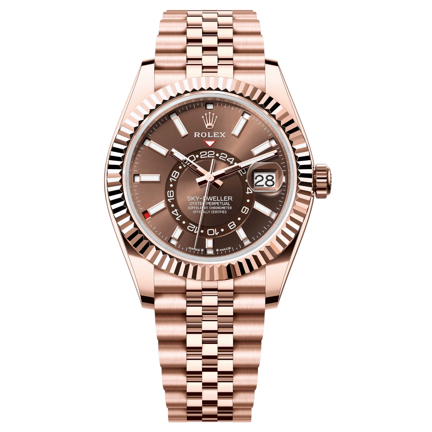 Rolex Sky-Dweller Brown Dial 43 mm Metal Bracelet Men's Watch