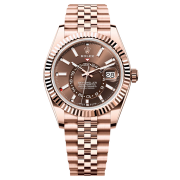 Rolex Sky-Dweller Brown Dial 43 mm Metal Bracelet Men's Watch