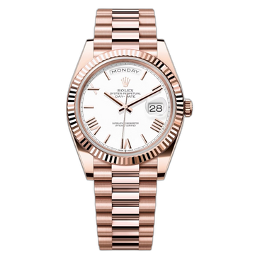 Rolex Day-Date White Dial 41 mm Metal Bracelet Men's Watch