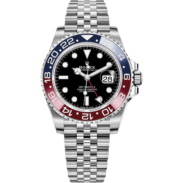 Rolex GMT-Master II Black Dial Metal Bracelet Men's Watch (Ref. 021)