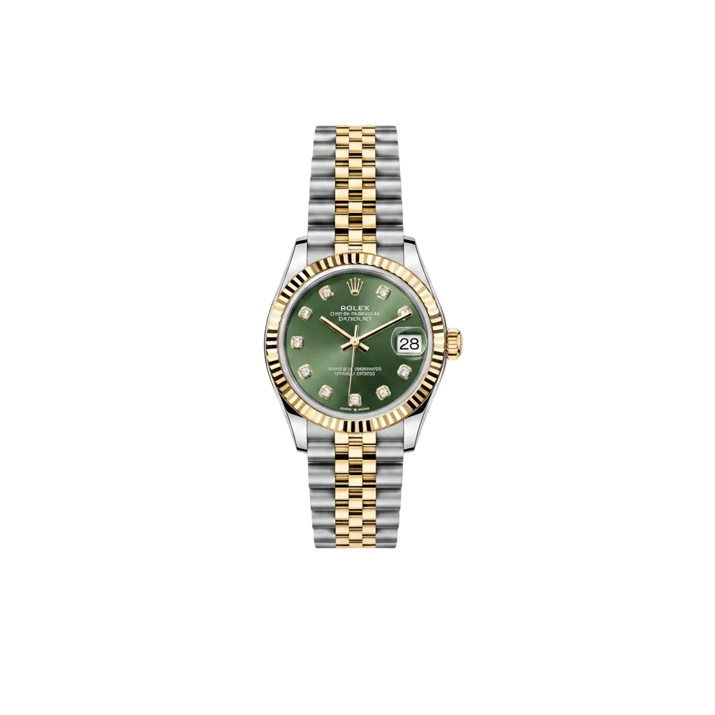 Rolex Datejust Mirror Original Green Dial 31 mm Metal Bracelet Women's Watch