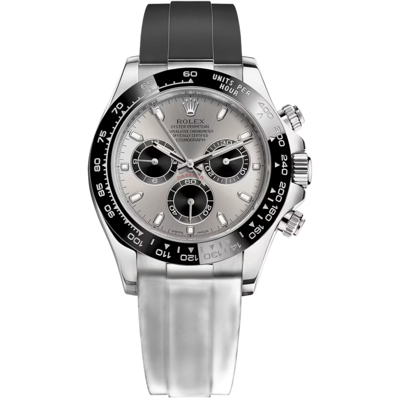 Rolex Daytona Rubber Silver Dial Men's Watch